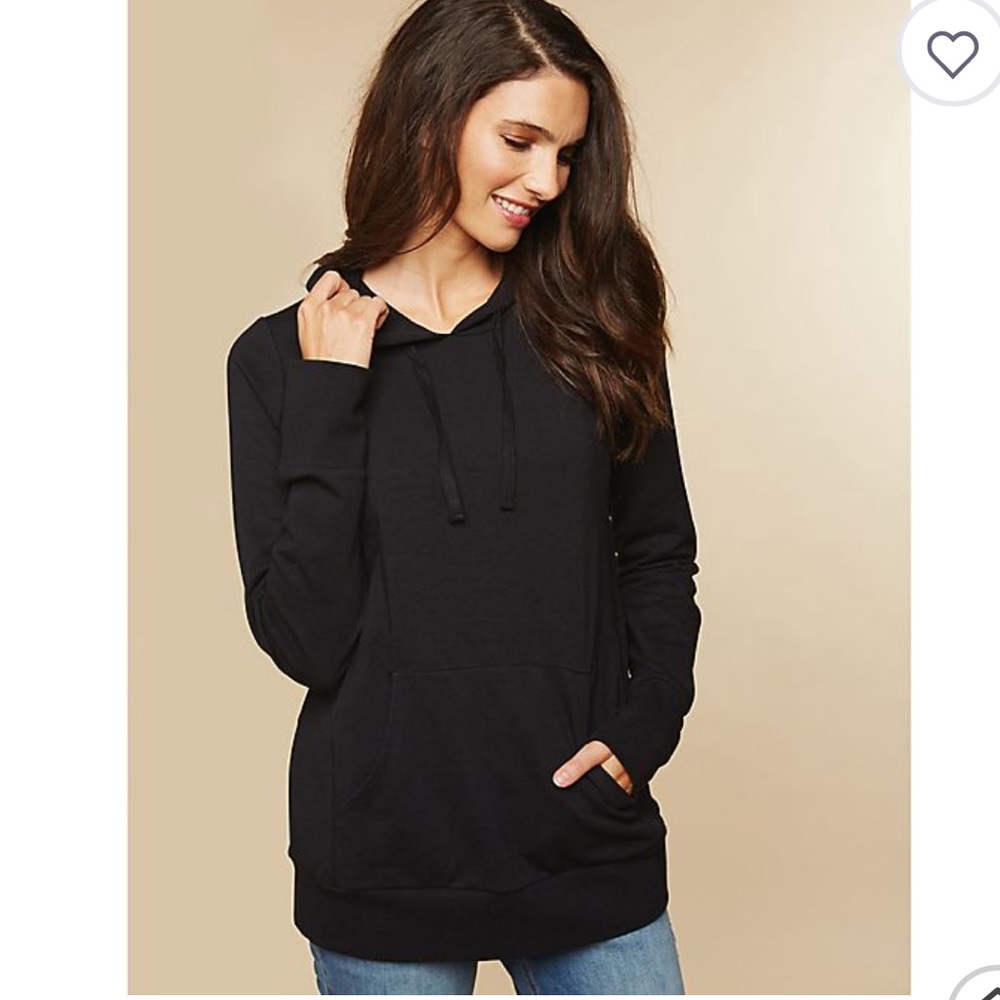 Motherhood Maternity® Medium Side Access Nursing Hoodie in Black